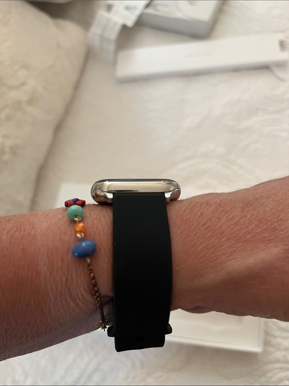 Apple Watch Series 6 44mm Stainless Steel Sapphire Crystal + New Band - Picture 4 of 6